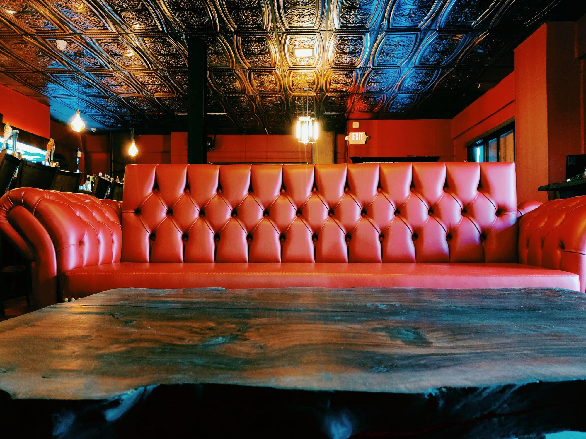 Red lounge couch